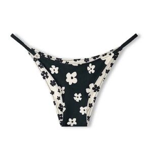 Zulu & Zephyr Black and White Floral Bikini Bottom